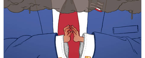 Ilustração de Luciano Salles para coluna de Candido Bracher de 19 de outubro de 2025