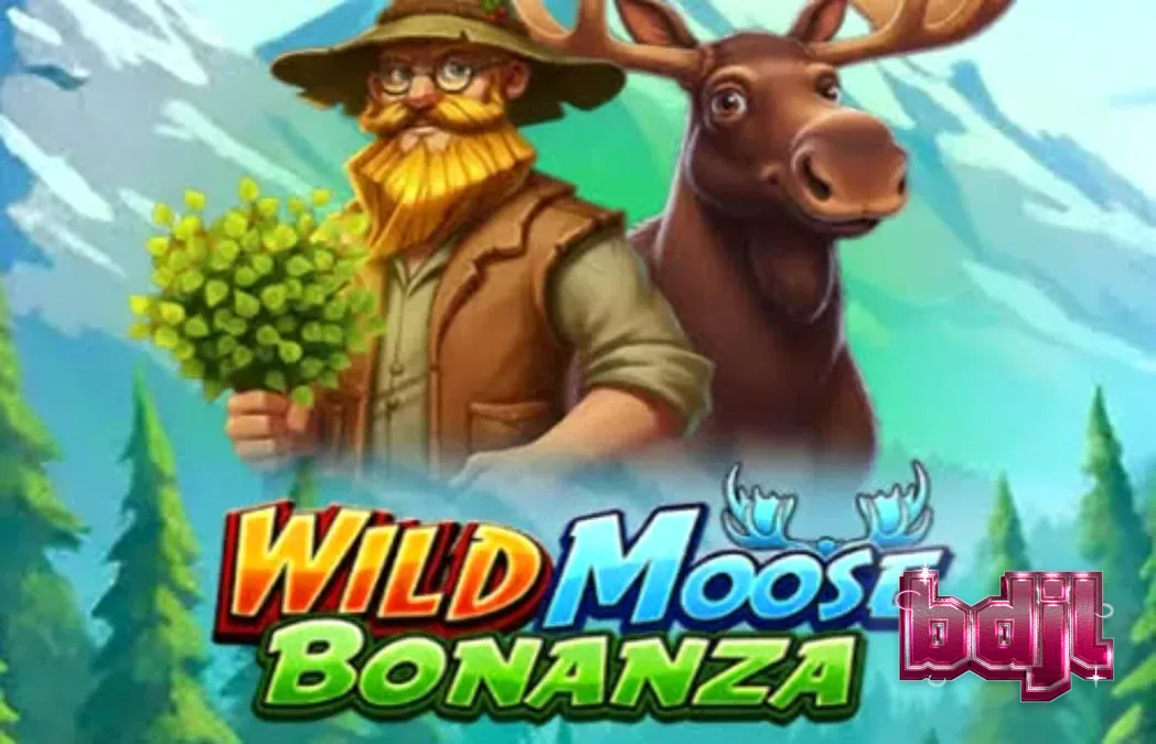 Wild Moose Bonanza স্লট গেমের একটি দৃশ্য যেখানে বন্য অরণ্যের পরিবেশে মুস এবং গোল্ডেন সিম্বল দেখা যাচ্ছে।